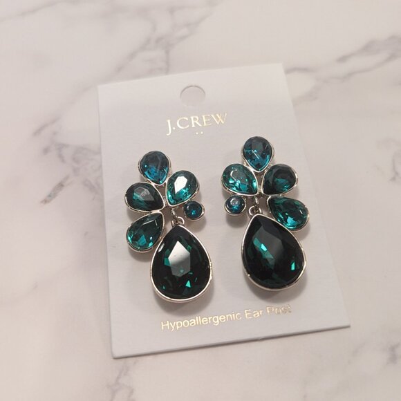 J.Crew Factory Crystal Petal Statement Earrings - Picture 5 of 5